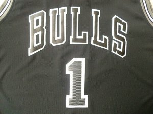 Maillot De Basket Chicago Bulls Derrick Rose 1 Tissus Sportif Fans Edition Noir
